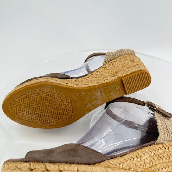 Toni Pons Llivia Platform Wedge Ankle Strap Size 39 8 Brown Leather Sandals - Picture 4 of 9